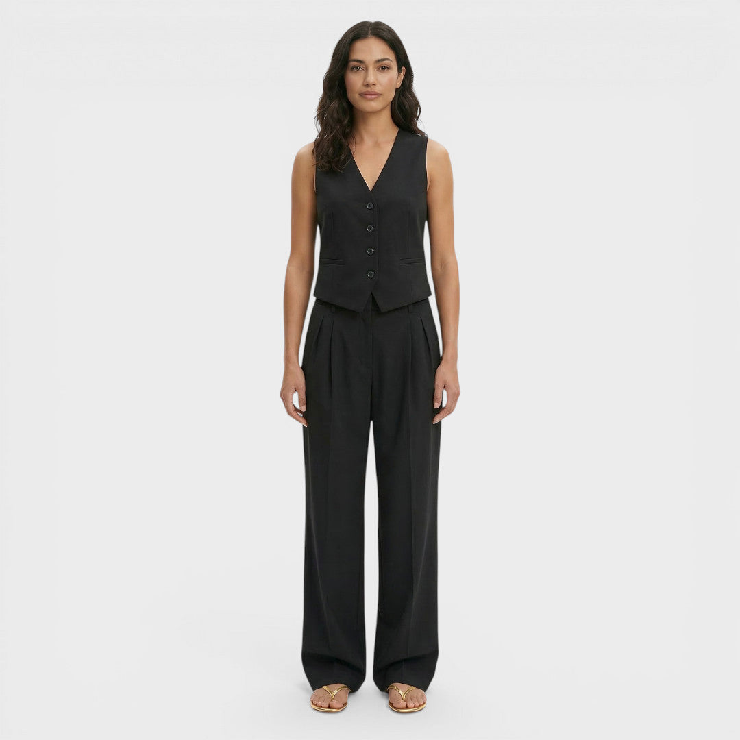 Conjunto Mujer Chaleco Oficina Pantalón Recto - Mavetta