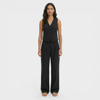 Conjunto Mujer Chaleco Oficina Pantalón Recto - Mavetta