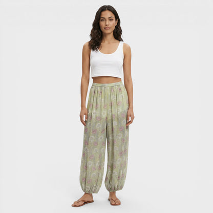 Pantalones Mujer Estampado Floral Pierna Ancha - Mavetta