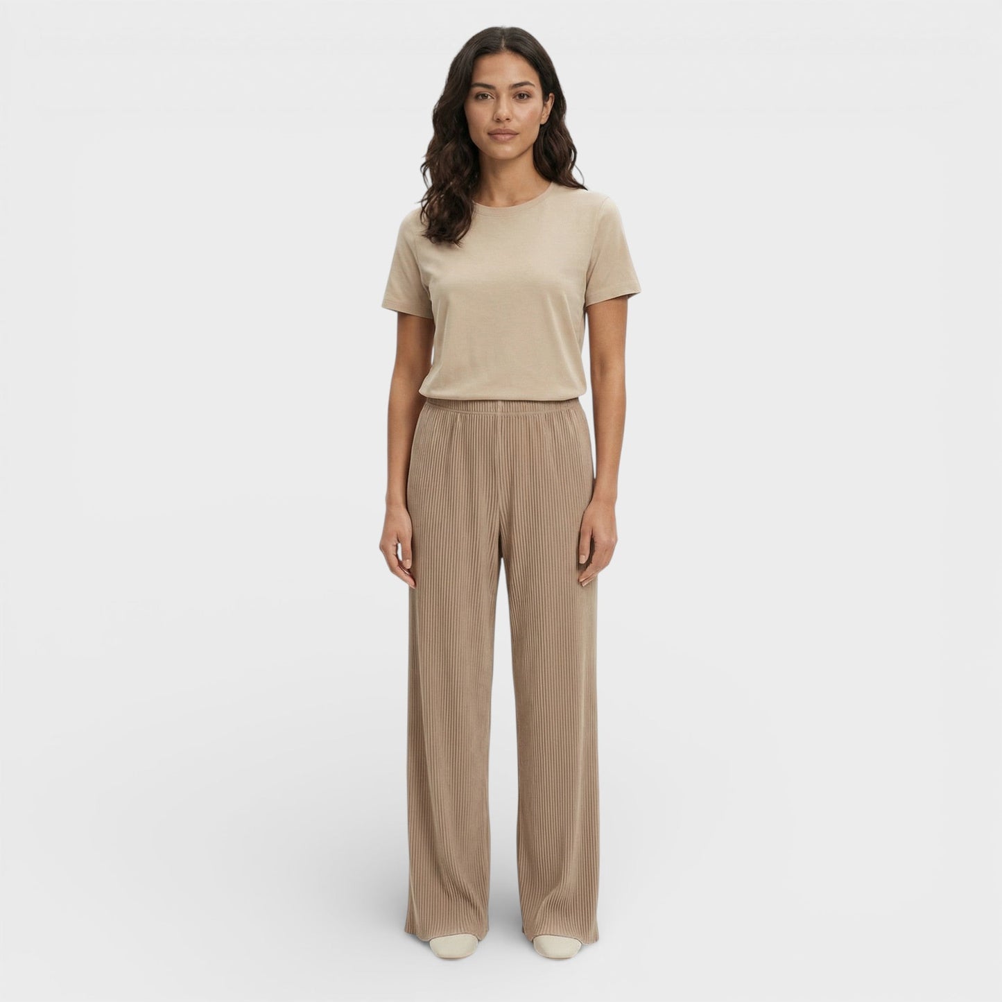 Pantalones Mujer Plisados Corte Ancho