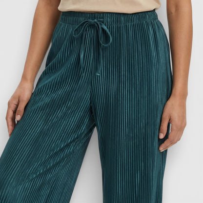Pantalones Mujer Plisados Corte Ancho