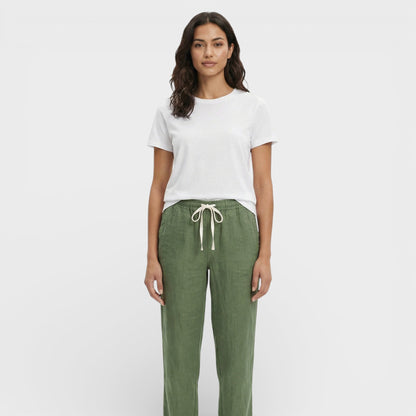 Pantalones Mujer Holgados Algodón Cintura Elástica