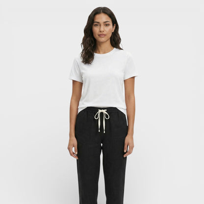 Pantalones Mujer Holgados Algodón Cintura Elástica
