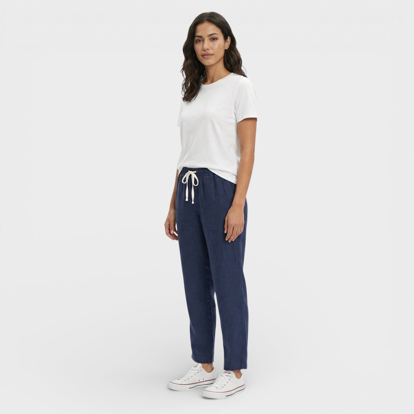 Pantalones Mujer Holgados Algodón Cintura Elástica