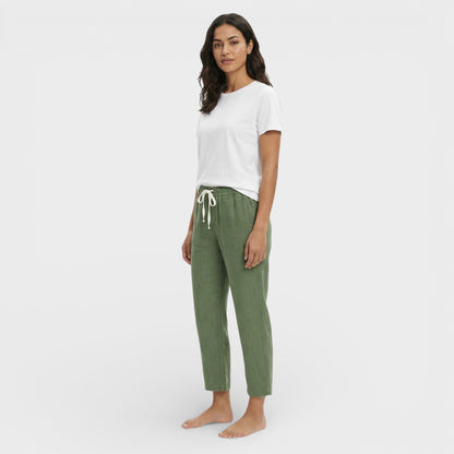 Pantalones Mujer Holgados Algodón Cintura Elástica