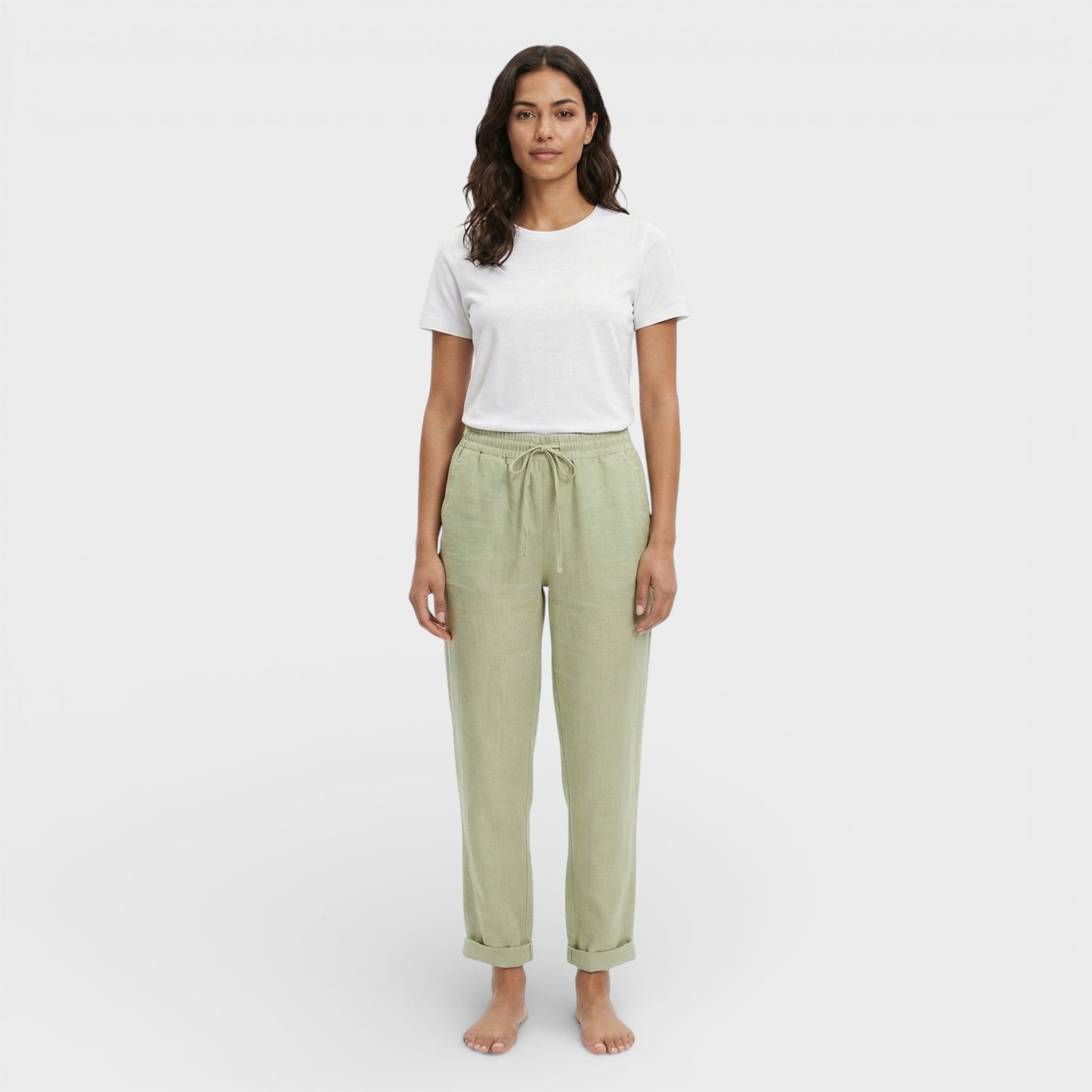 Pantalones Mujer Algodón Cintura Elástica Cómodos