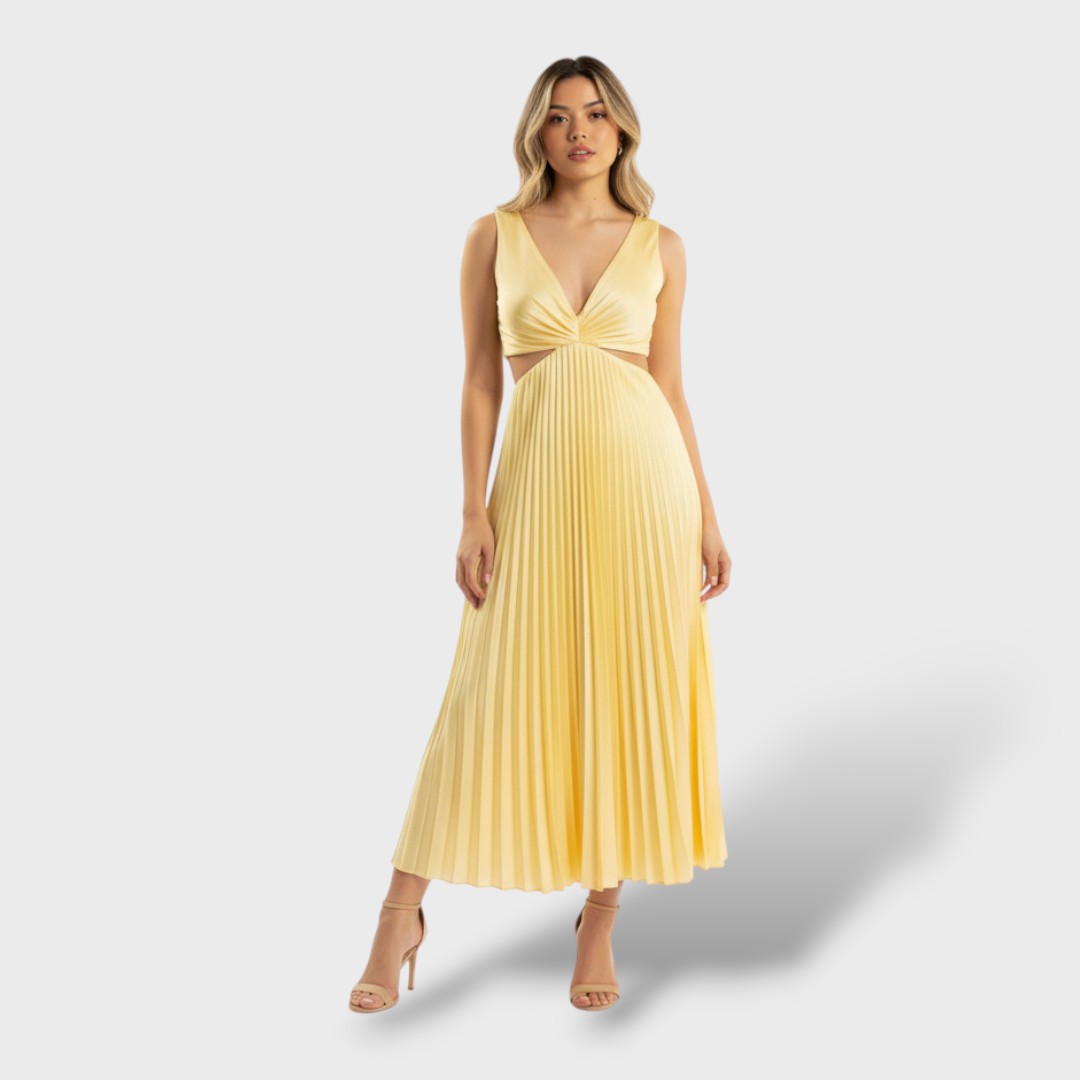 Vestido maxi mujer plisado fluido - Mavetta