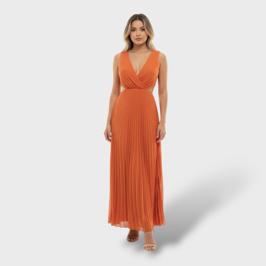 Vestido maxi mujer plisado fluido