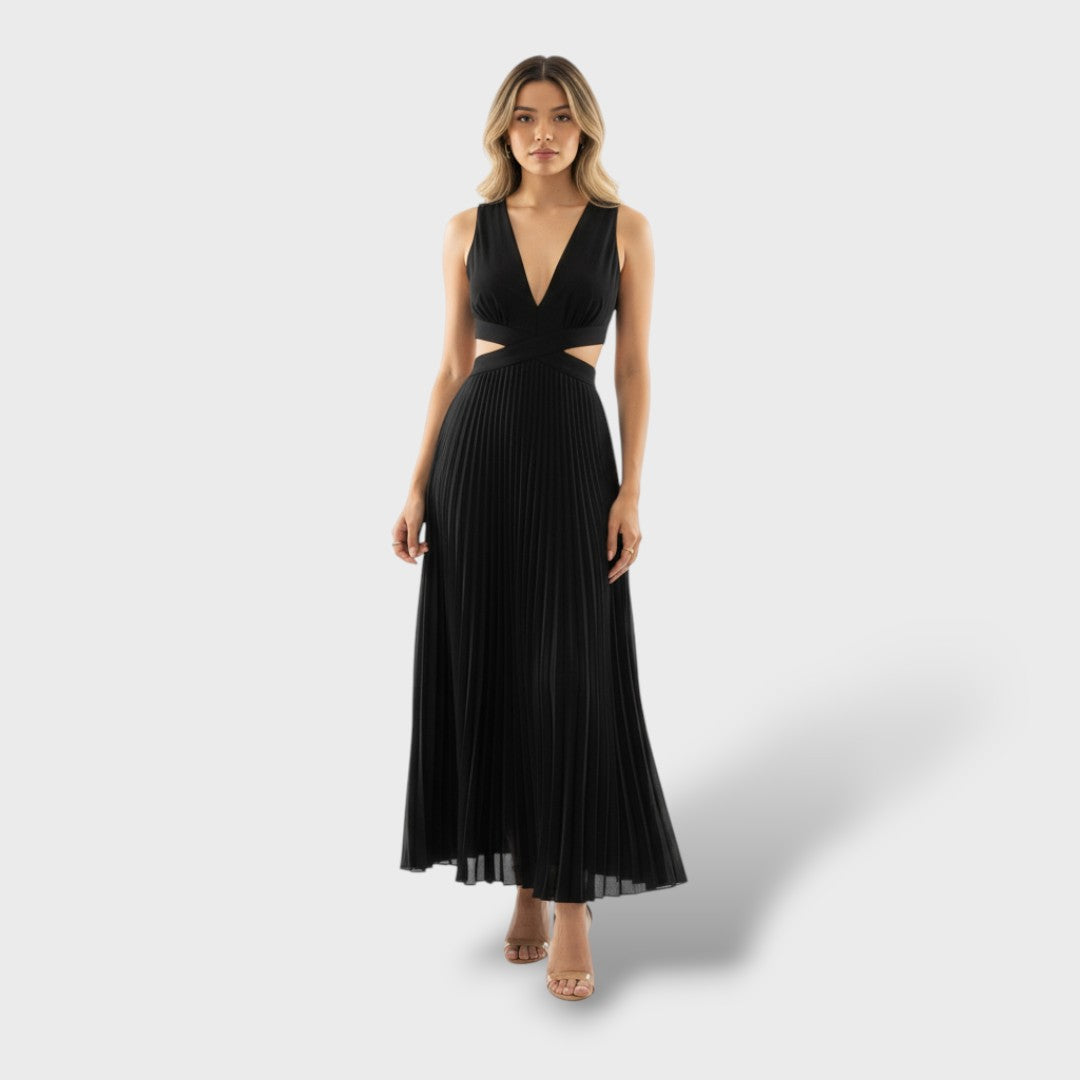 Vestido maxi mujer plisado fluido