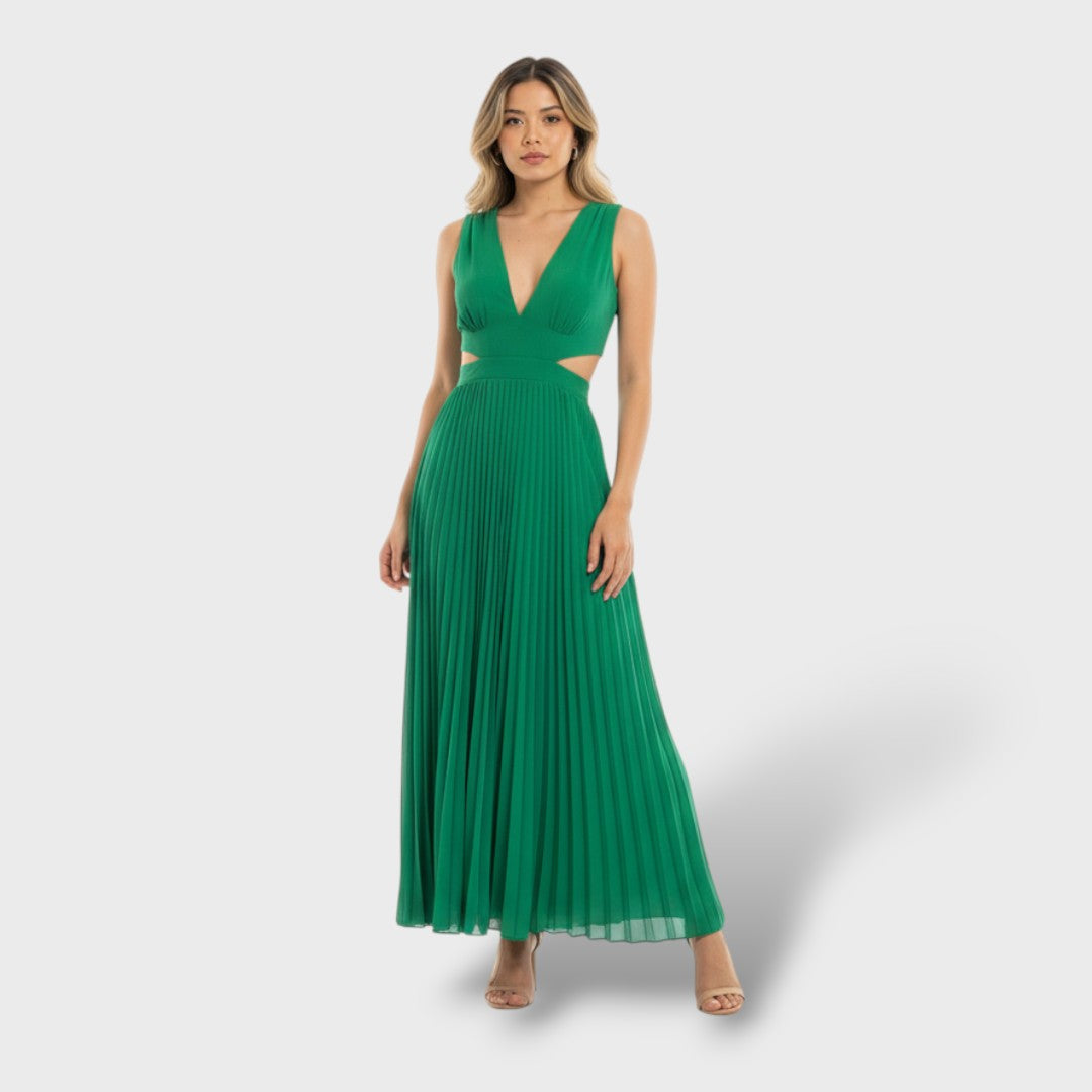 Vestido maxi mujer plisado fluido