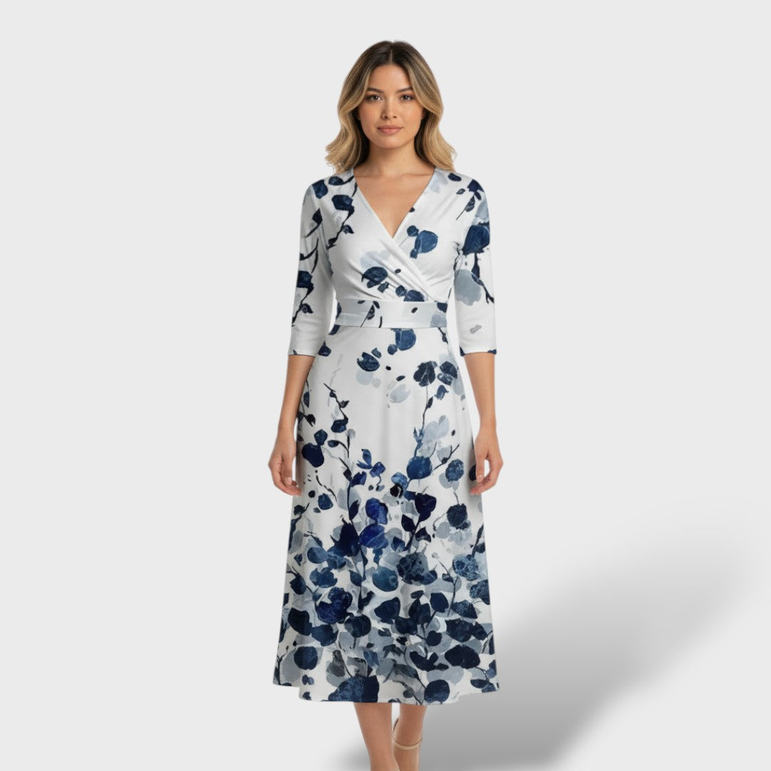Vestido largo mujer con estampado floral y corte elegante