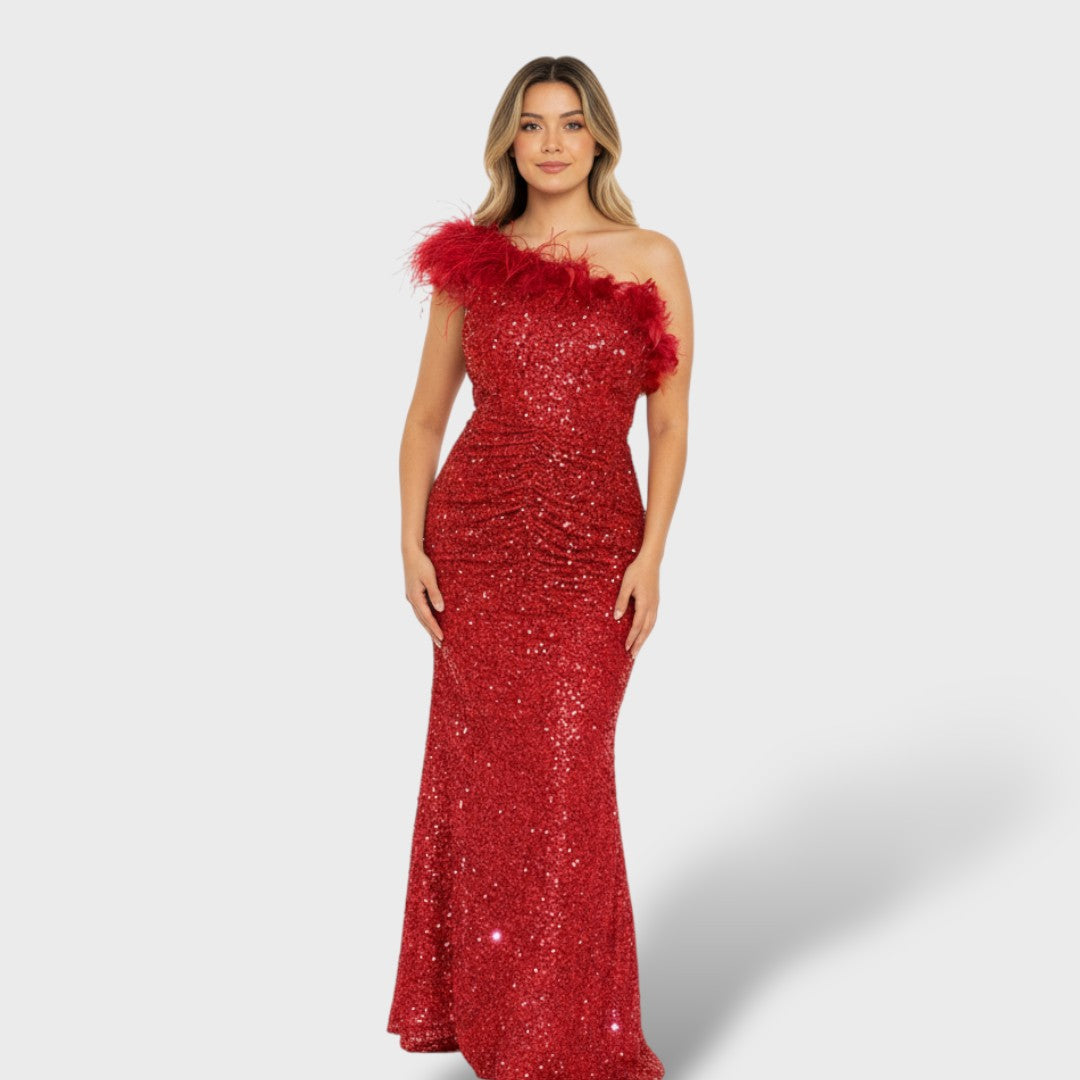 Vestido largo mujer elegante corte de gala