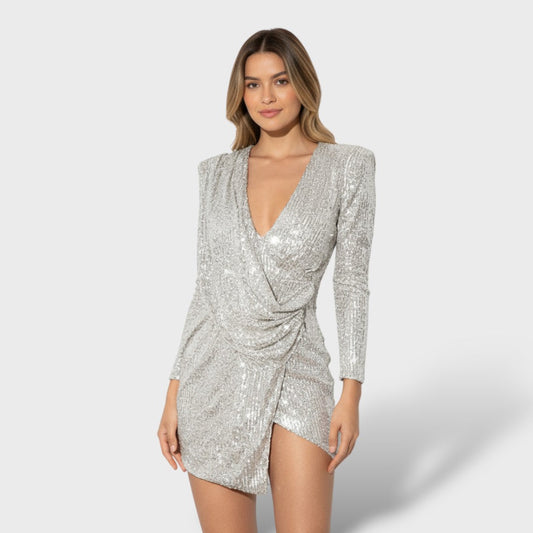 Vestido mini mujer escote en V elegante - Mavetta