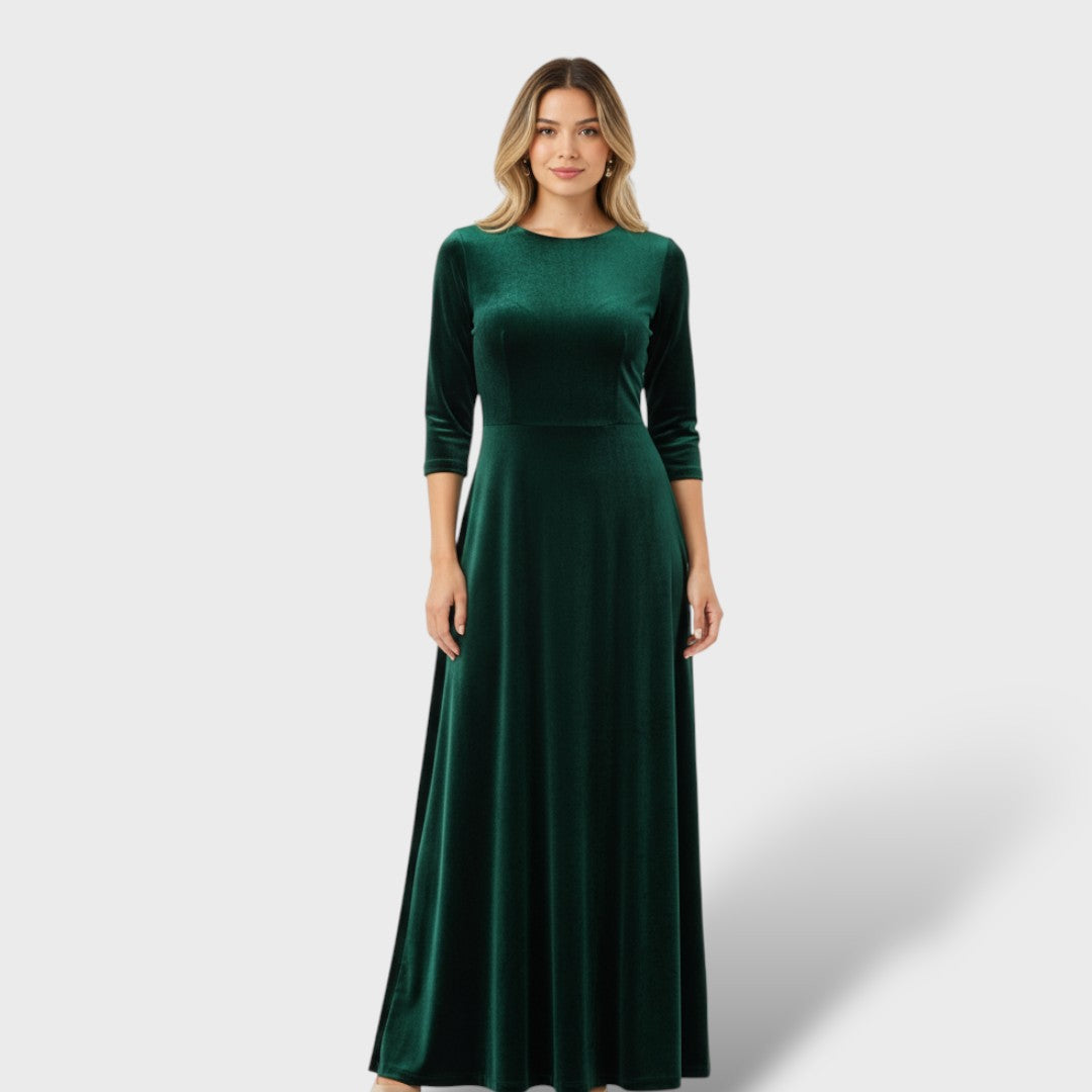 Vestido midi mujer manga larga elegante