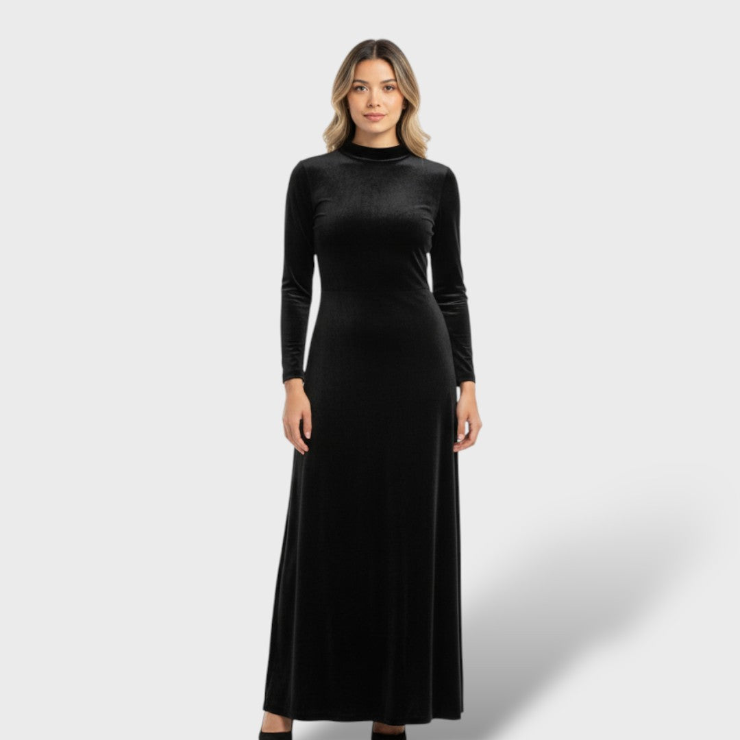 Vestido midi mujer manga larga elegante