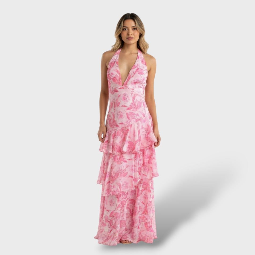 Vestido Maxi Mujer Corte Largo Elegante