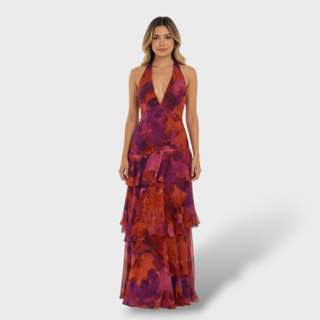 Vestido Maxi Mujer Corte Largo Elegante