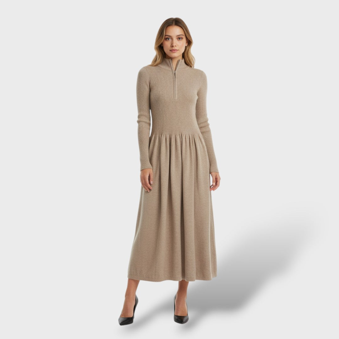 Vestido Mujer de Lana Merino Cuello Alto