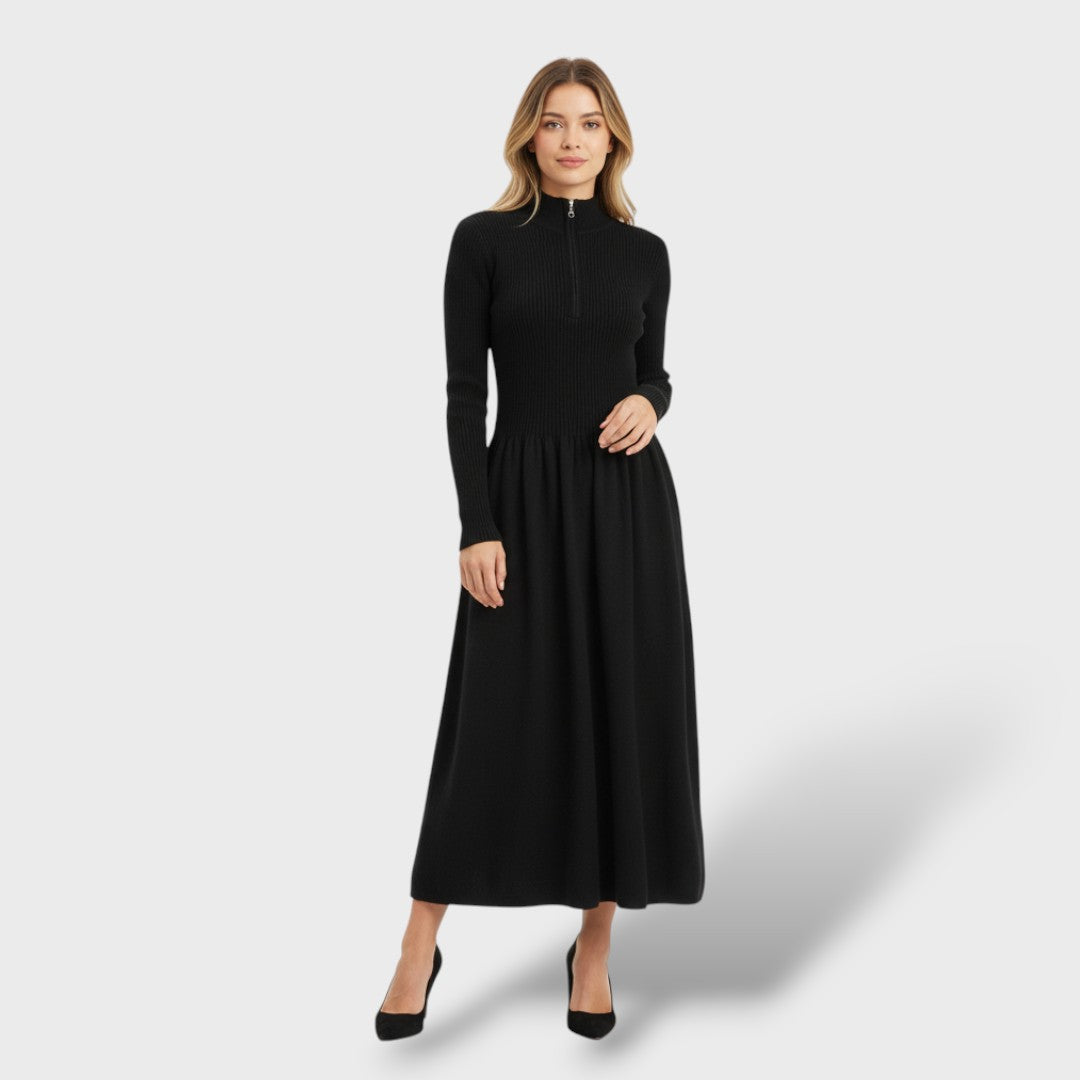 Vestido Mujer de Lana Merino Cuello Alto - Mavetta