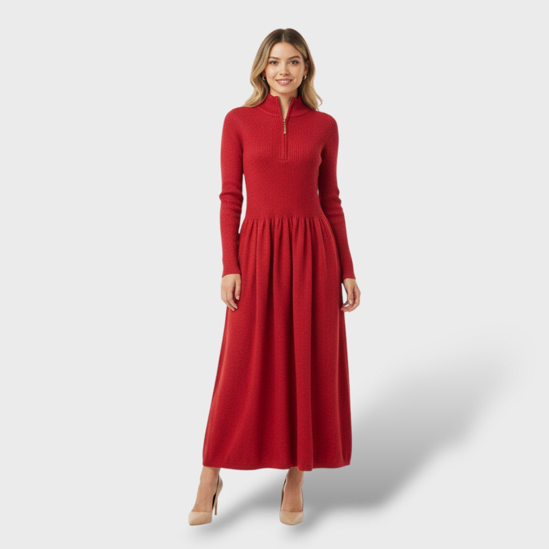 Vestido Mujer de Lana Merino Cuello Alto