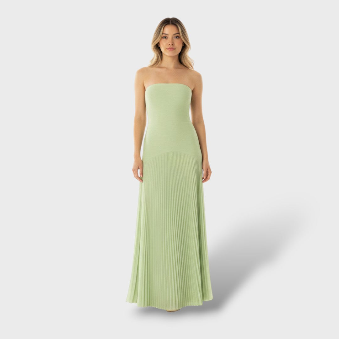 Vestido maxi mujer sin mangas cintura caída - Mavetta