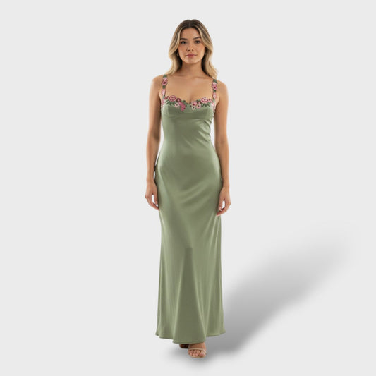 Vestido Largo Mujer Floral Sin Mangas Elegante - Mavetta