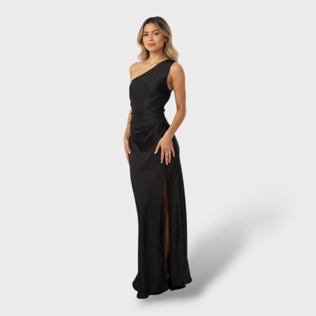 Vestido Largo Mujer Un Hombro Asimétrico