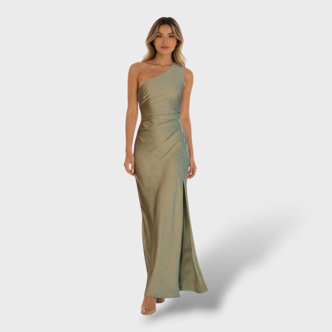 Vestido Largo Mujer Un Hombro Asimétrico