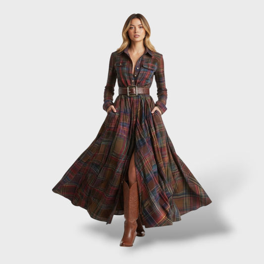 Vestido Camisero Mujer de Algodón Estilo Otoño - Mavetta