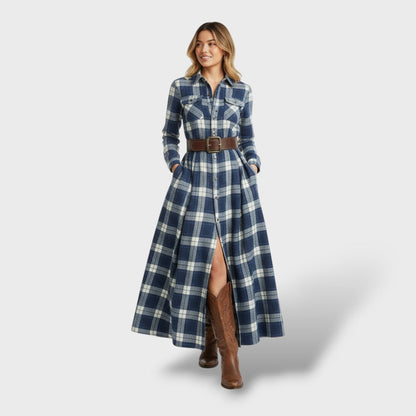Vestido Camisero Mujer de Algodón Estilo Otoño