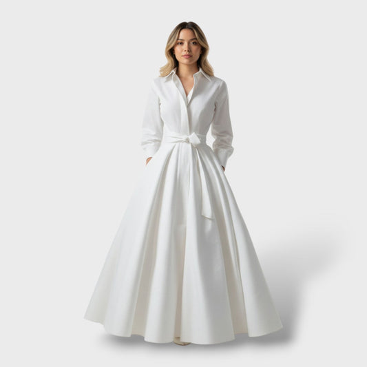 Vestido Largo Mujer Tipo Camisero Ajuste Elegante - Mavetta