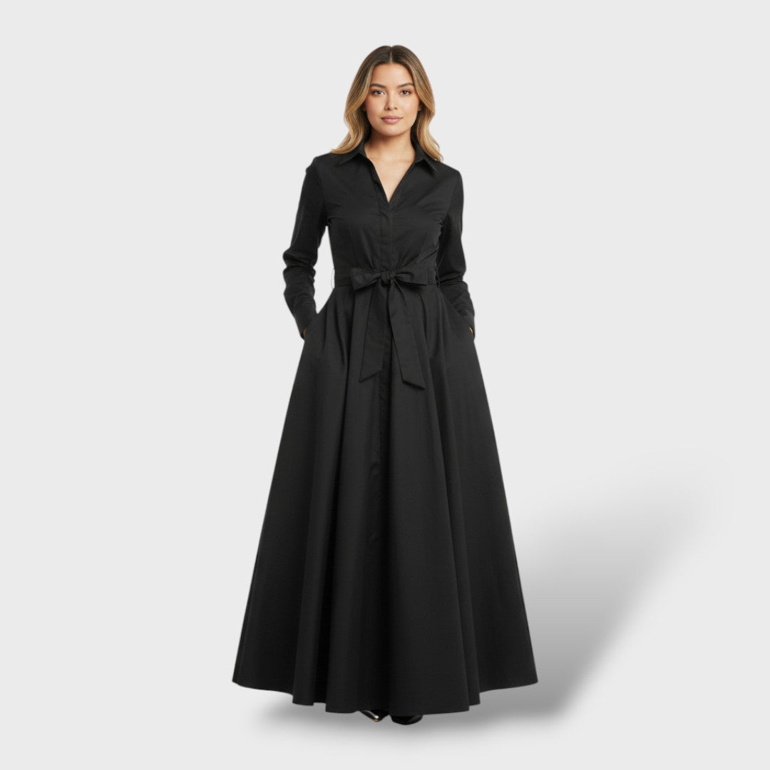 Vestido Largo Mujer Tipo Camisero Ajuste Elegante