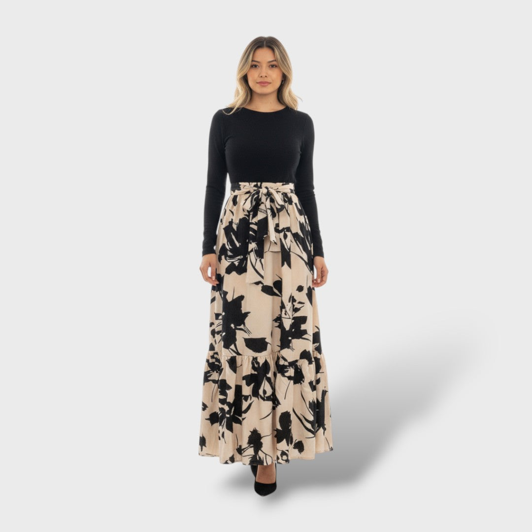 Vestido Largo Mujer Estampado Floral Ajuste Fluido - Mavetta