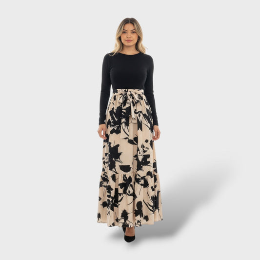 Vestido Largo Mujer Estampado Floral Ajuste Fluido - Mavetta