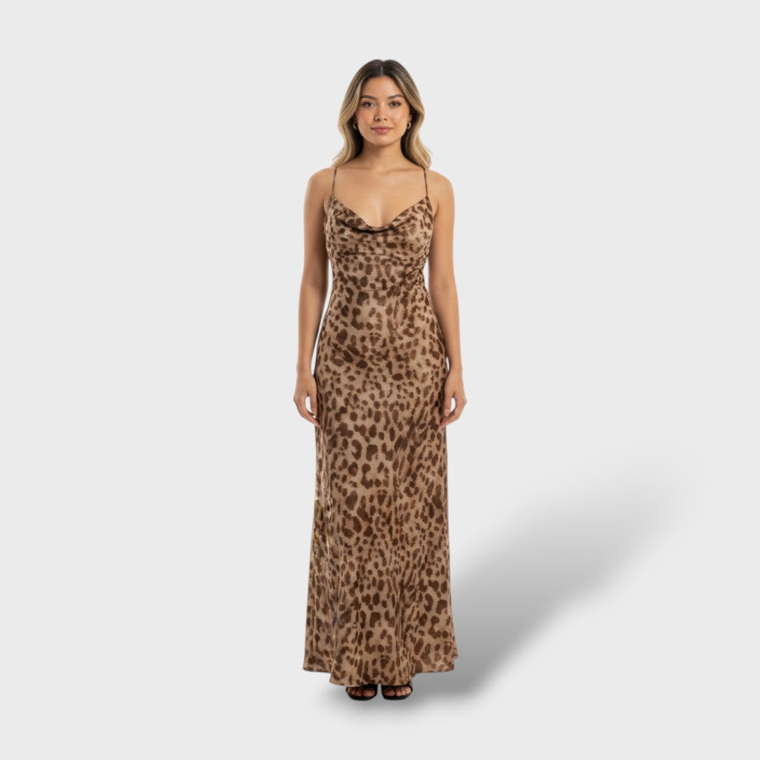 Vestido Mujer de Tela Estampada Tirantes Finos - Mavetta