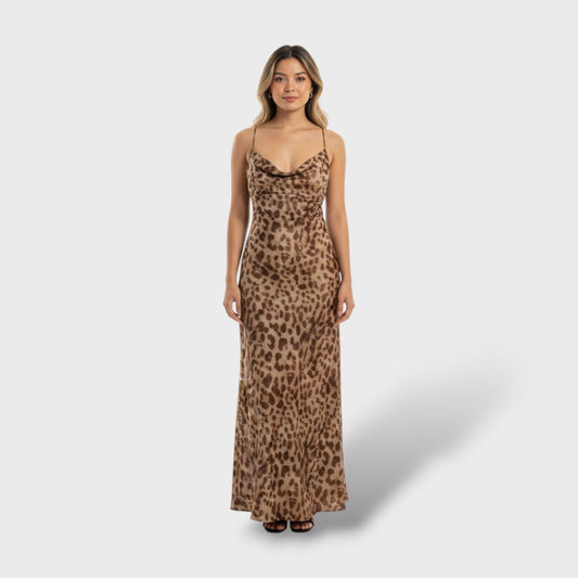 Vestido Mujer de Tela Estampada Tirantes Finos - Mavetta