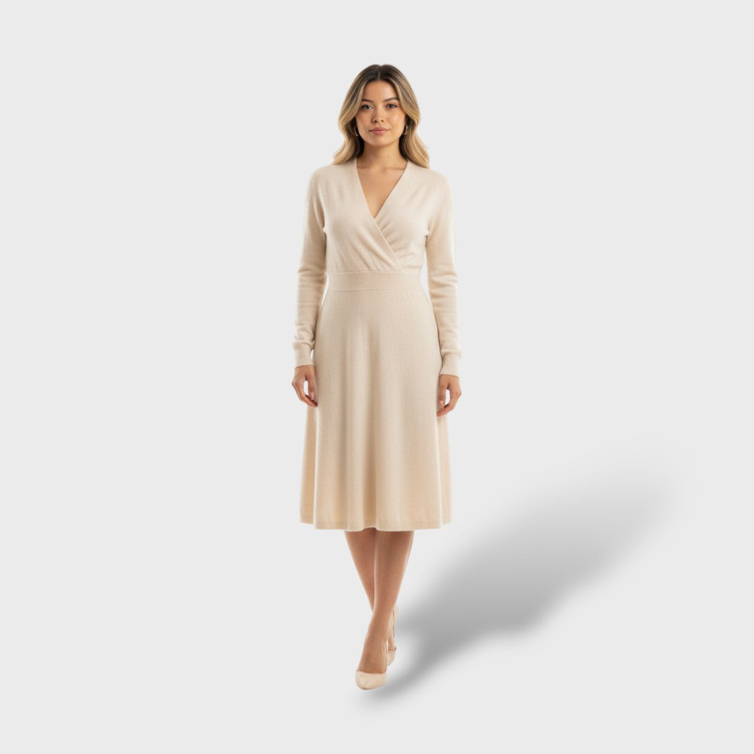Vestido Cruzado Mujer de Cachemira Suave