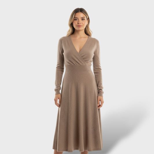 Vestido Cruzado Mujer de Cachemira Suave - Mavetta