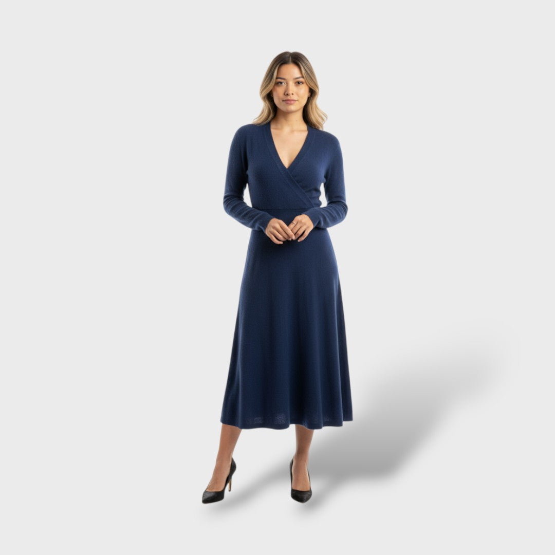 Vestido Cruzado Mujer de Cachemira Suave