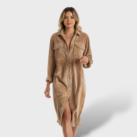 Vestido Midi Mujer de Pana Suave Ajuste Confortable - Mavetta