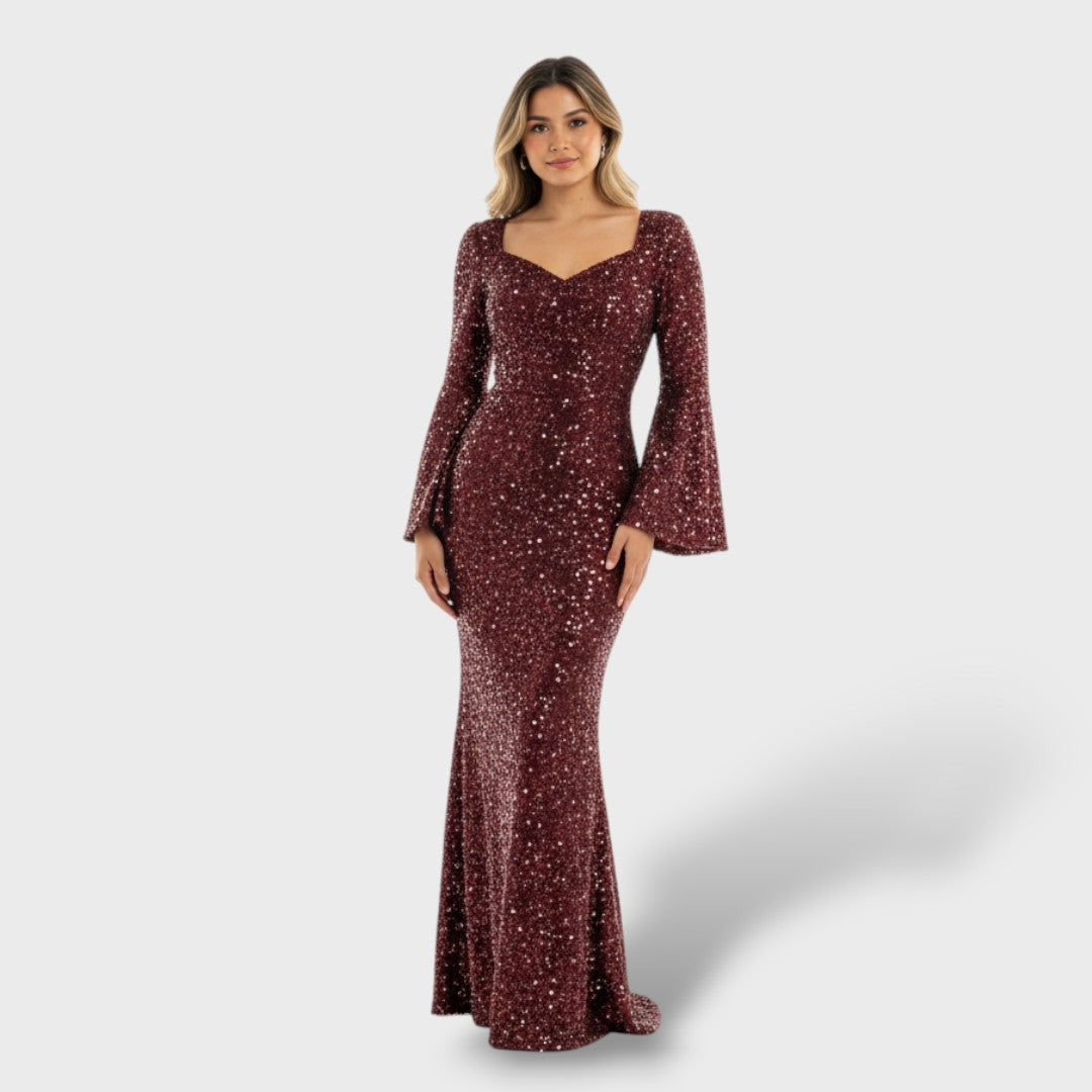 Vestido Sirena Mujer Manga Larga Ajustado