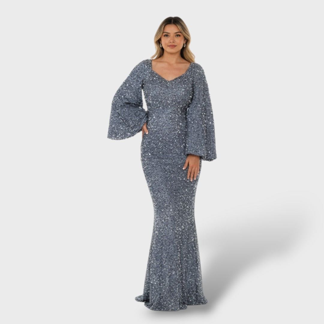 Vestido Sirena Mujer Manga Larga Ajustado