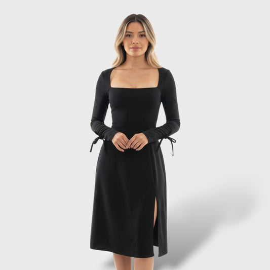 Vestido Corto Mujer con Abertura Lateral Ajustado - Mavetta