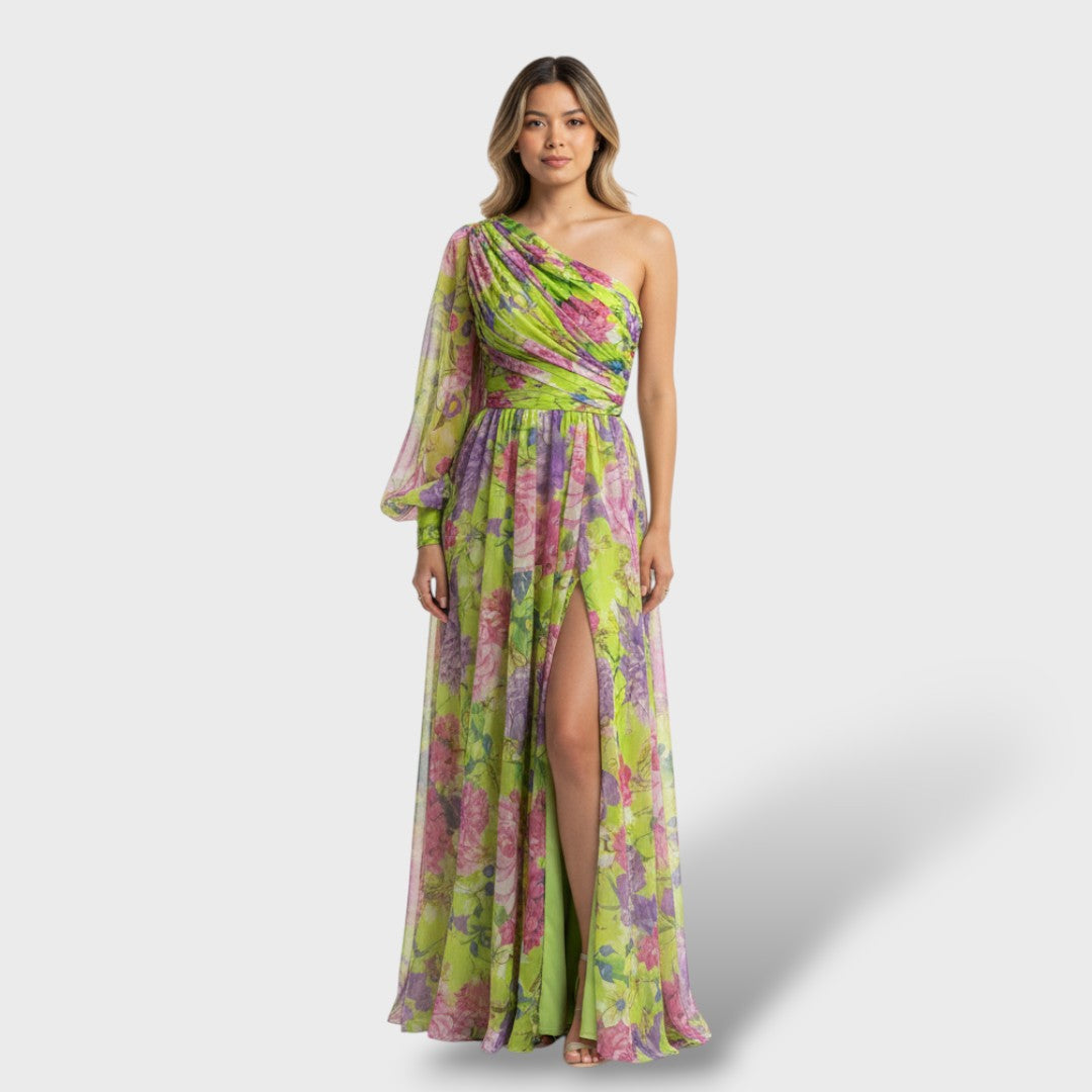 Vestido Mujer Asimétrico Estampado Floral Veraniego
