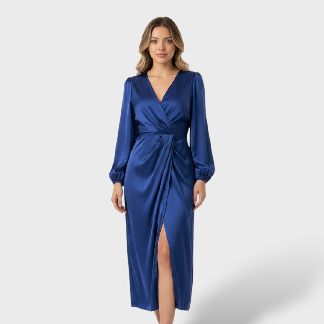 Vestido formal Mujer Cruzado Manga Larga - Mavetta