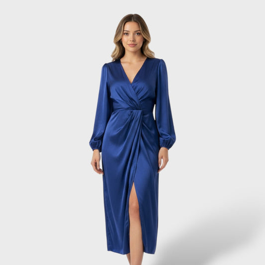 Vestido formal Mujer Cruzado Manga Larga - Mavetta