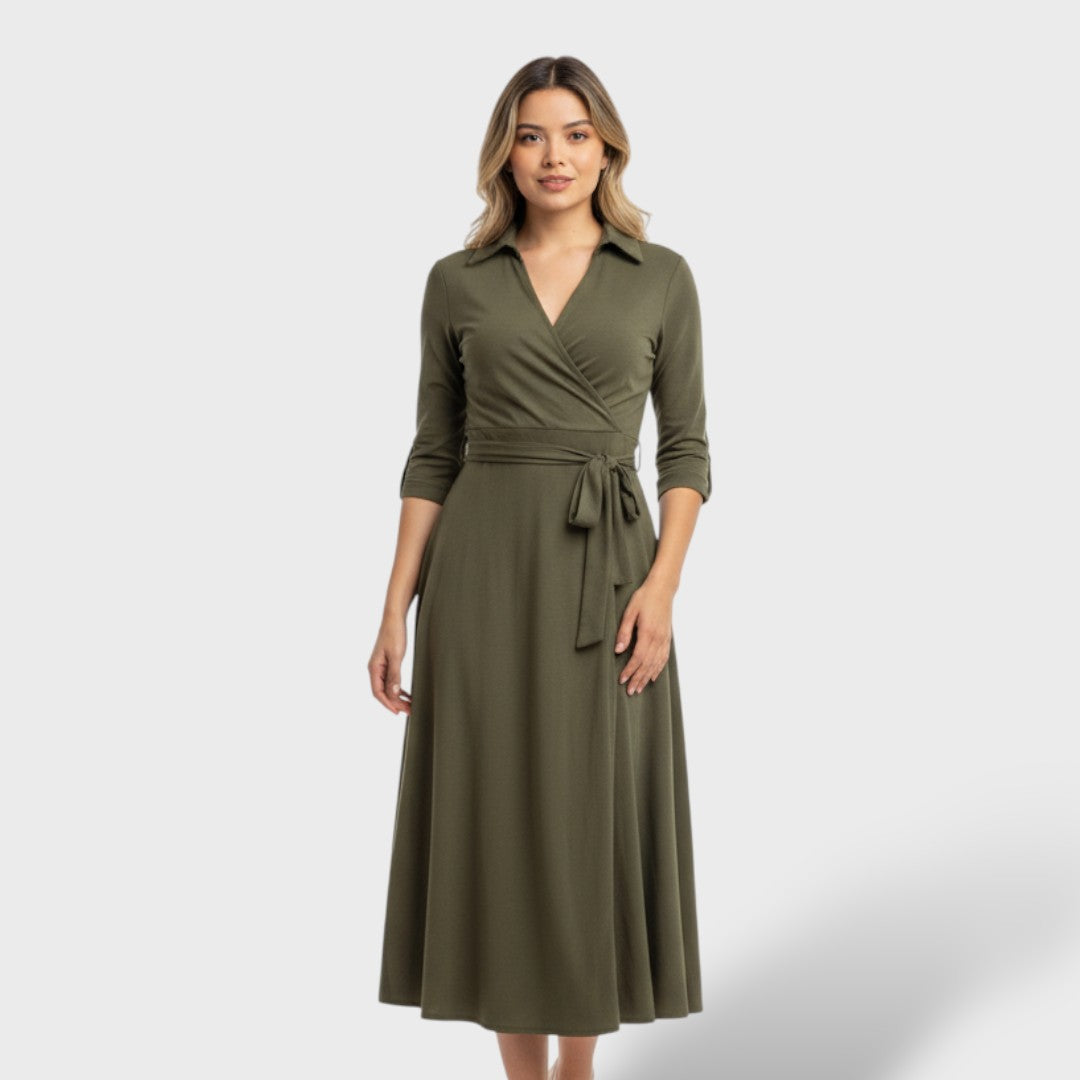Vestido camisero mujer corte recto elegante
