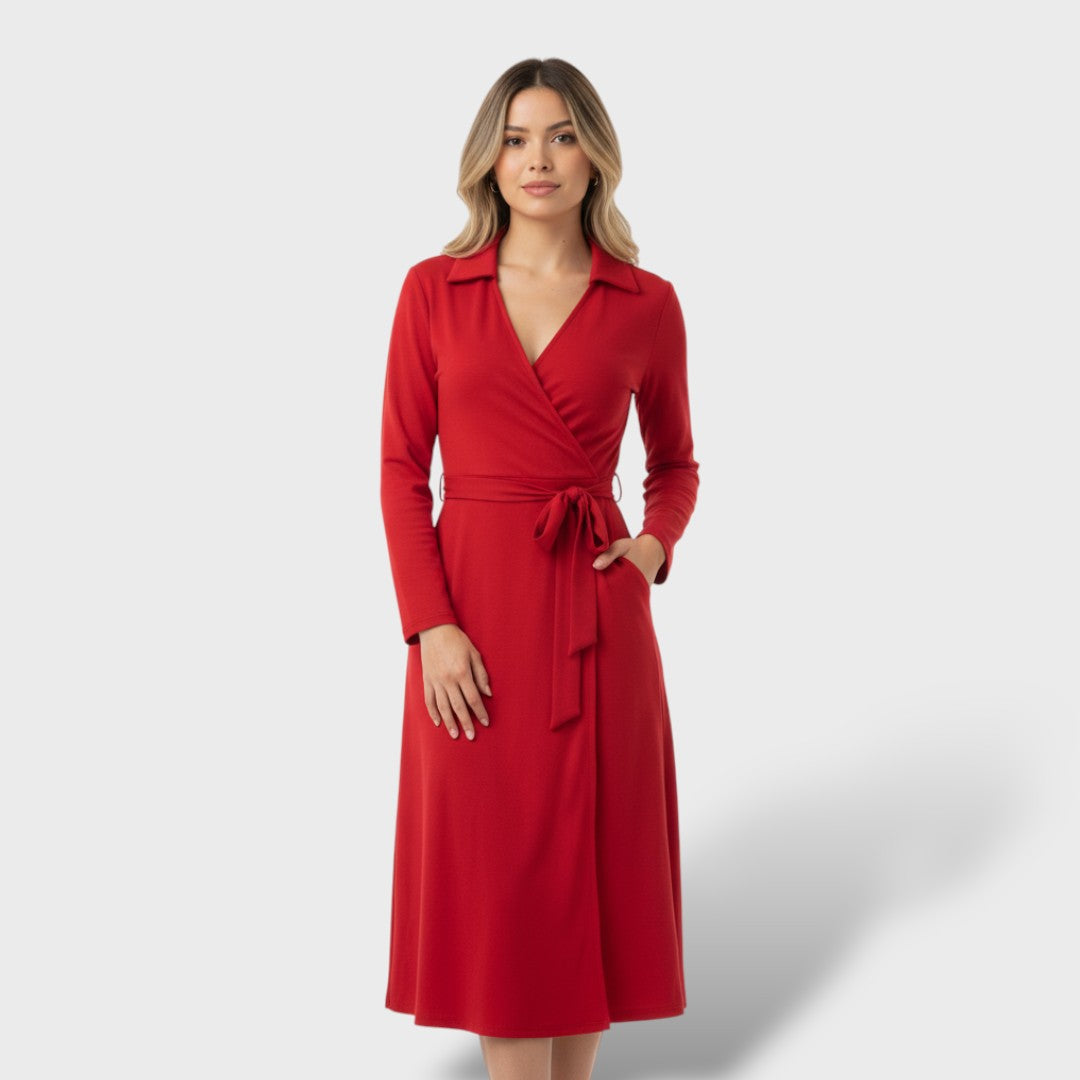 Vestido camisero mujer corte recto elegante