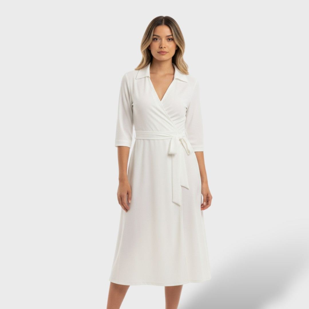 Vestido camisero mujer corte recto elegante