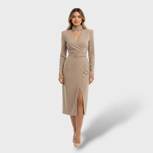 Vestido largo mujer tejido ligero cintura alta - Mavetta